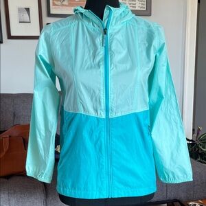 Columbia Girls Aqua Rain Jacket size Medium 10/12
